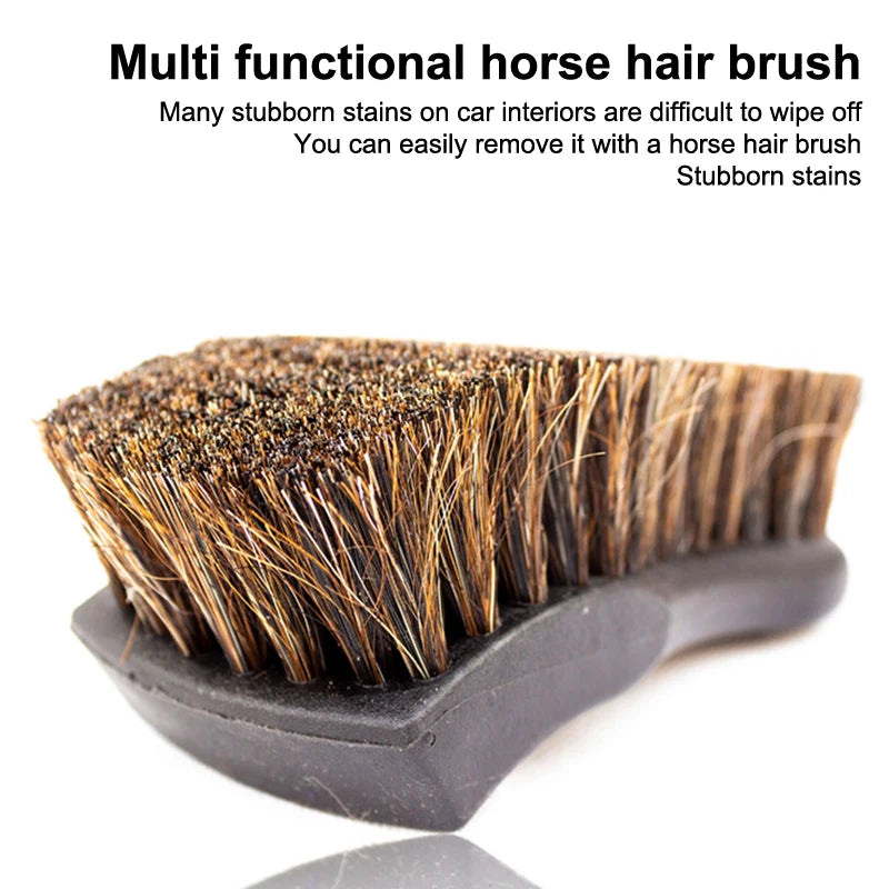 Soft Horsehair Cleaning Brush Horsehair Detailing Brush Car Interior Detailing Tool Car Cleaning Brush Handle Details Brush