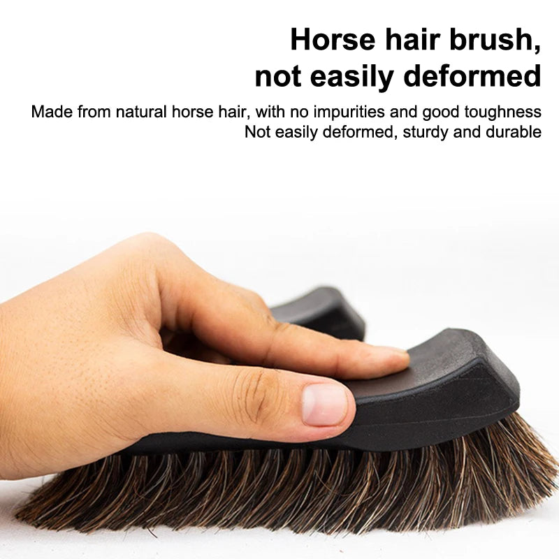 Soft Horsehair Cleaning Brush Horsehair Detailing Brush Car Interior Detailing Tool Car Cleaning Brush Handle Details Brush